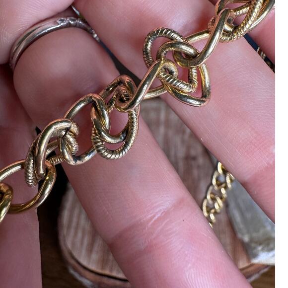 Monet Vintage Gold Plated Statement Rope/Link Necklace - Picture 4 of 4